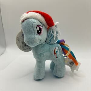My Little Pony 6” Plush Pony w Santa Hat - Funrise - Preowned -MLP 2016 w Tags